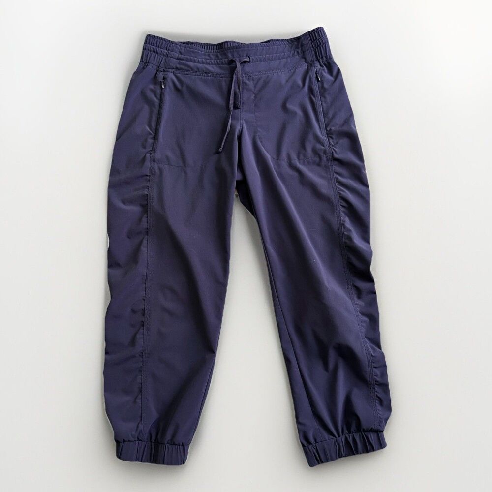 Athleta La Viva Capri Jogger Pants Women's 4 Navy Blue Elastic Waist Pockets